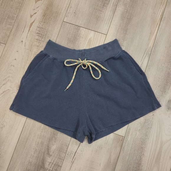 Sundry By "Anthropologie" Blue Athletic Shorts with Rainbow Drawstring - Picture 7 of 8